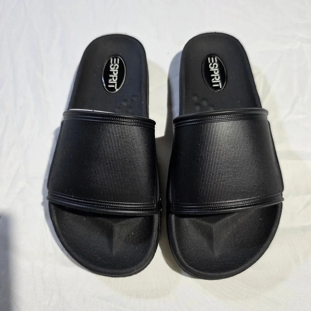 Esprit Slouch 4551370 Black Slide Sandals Mens 7 Lightweight Casual Pool Shoes